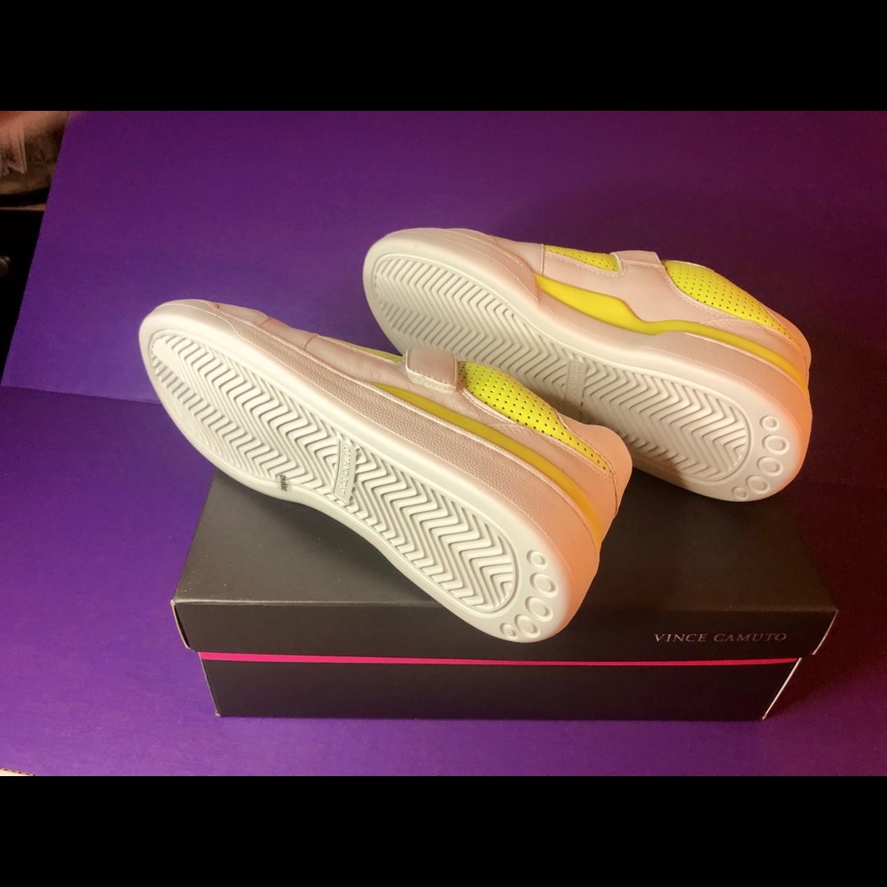 Ladies Wht. & Yellow Neon Sneakers - Picture 5 of 5